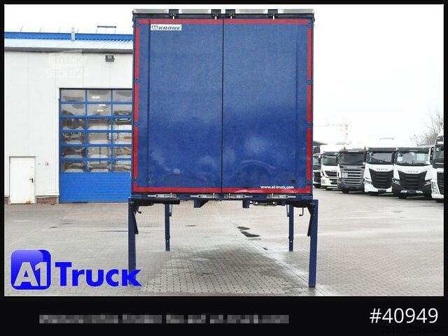 Swap body with flatbed & tarp KRONE Wechselbrücke 7,45, Code XL, Bordwand, neue Plane