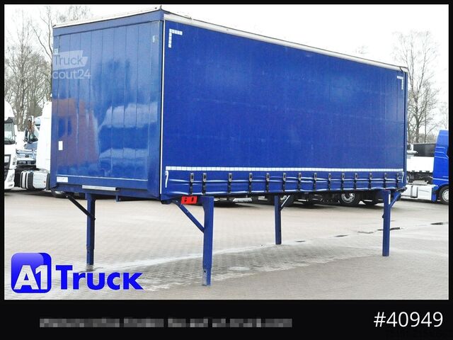 Swap body with flatbed & tarp KRONE Wechselbrücke 7,45, Code XL, Bordwand, neue Plane