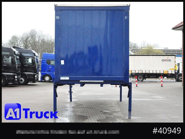 Swap body with flatbed & tarp KRONE Wechselbrücke 7,45, Code XL, Bordwand, neue Plane