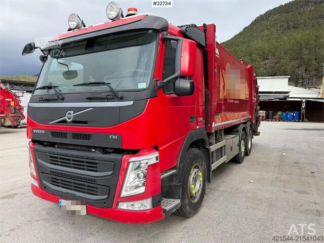 Garbage truck Volvo FM370 6x2 pusher with 2 chamber refuse truck with