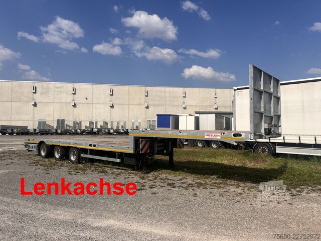 Semirremolque de plataforma baja Möslein ST 3 Plato 8,7  3 Achs Satteltieflader Plato 45 t GGfür Fertigteile, Baumaschinen