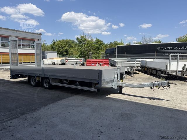 Remolque de plataforma baja Humbaur TBB  14,4 t Tandemtieflader 7,20 m lang, Neuwertig