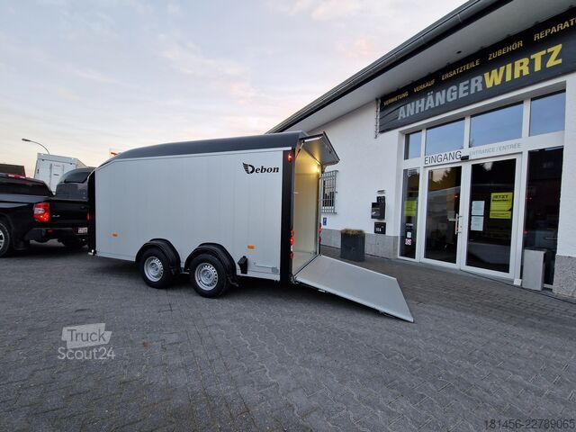 Skaptilhenger Cheval Liberté Debon C 800 440x206x206cm aerodynamischer Alukoffer Rampe Seitentür Pullman