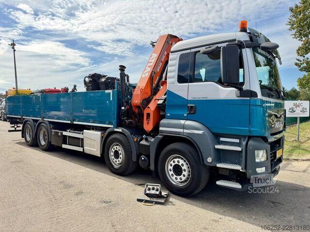 Plateforme de chargement ouverte MAN TGS 35.420 8x4 (8m!) PRITSCHE + KRAN ATLAS 332 ...