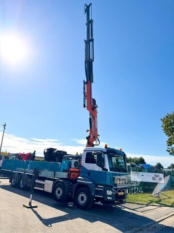 Plateforme de chargement ouverte MAN TGS 35.420 8x4 (8m!) PRITSCHE + KRAN ATLAS 332 ...