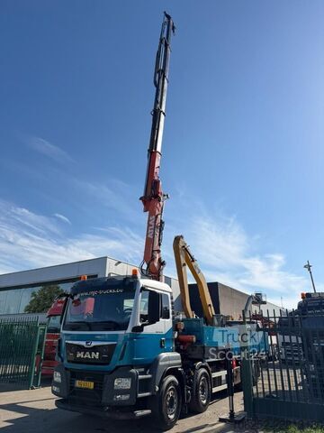 Plateforme de chargement ouverte MAN TGS 35.420 8x4 (8m!) PRITSCHE + KRAN ATLAS 332 ...