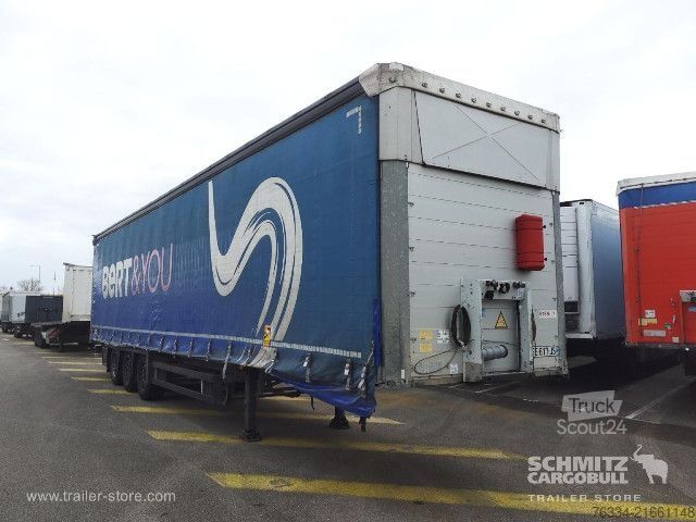 Open semitrailer with tarp Schmitz Cargobull Semitrailer Curtainsider Mega