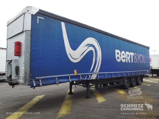 Open semitrailer with tarp Schmitz Cargobull Semitrailer Curtainsider Mega
