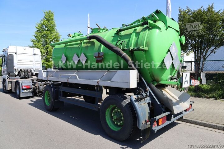 Semi-remorque citerne  Kutschke TAH 10,0/15 Saug-u.Druck 10m³, Edelst.