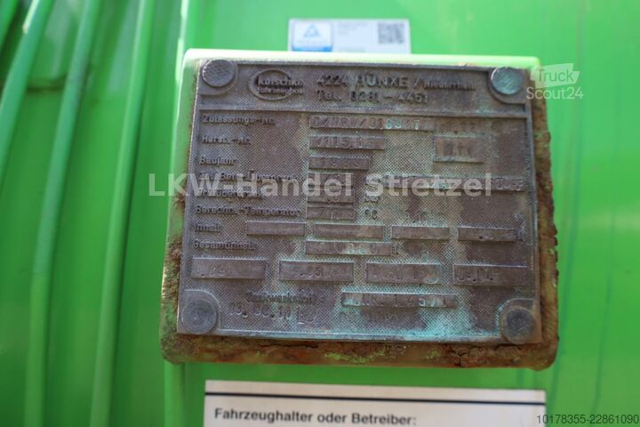Semi-remorque citerne  Kutschke TAH 10,0/15 Saug-u.Druck 10m³, Edelst.