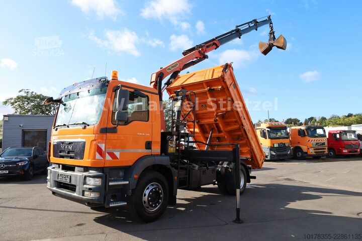 Camião basculante MAN TGM 18.340 4x2 BB Kipper + Kran, inkl. Greifer