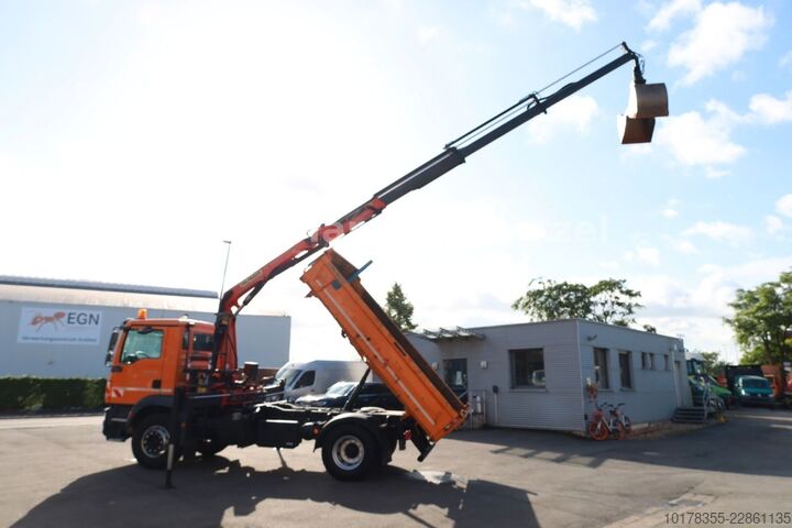 Camião basculante MAN TGM 18.340 4x2 BB Kipper + Kran, inkl. Greifer