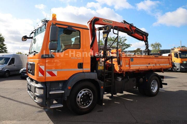 Camião basculante MAN TGM 18.340 4x2 BB Kipper + Kran, inkl. Greifer