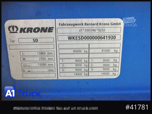 Semi-reboque aberto com lona KRONE SD Tautliner,Coil,  Code XL, 1 Vorbesitzer