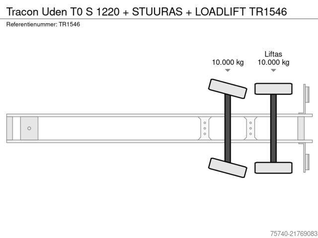 Чемодан Tracon Uden T0 S 1220 + STUURAS + LOADLIFT