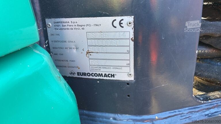 Midi ekskavators 7t - 12t Eurocomach Es 85 Zt with 3 buckets