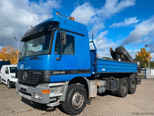 Vrachtauto met open laadbak MERCEDES-BENZ Actros 2648 BB Kipper Hiab 122E5 + Funk + Winde