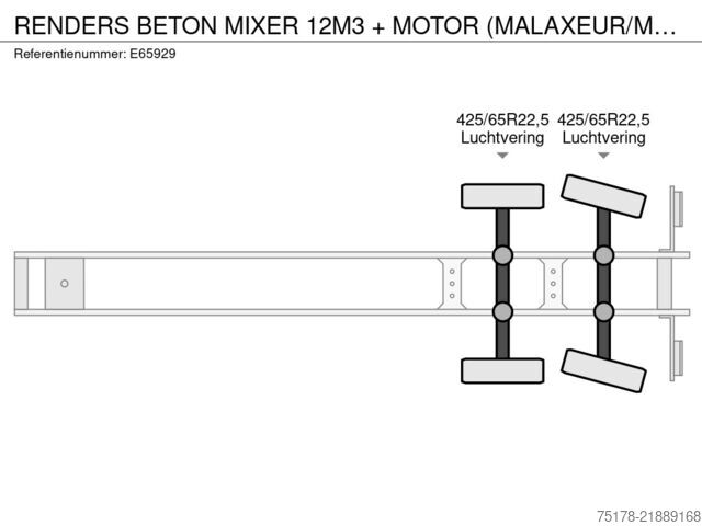 Blender RENDERS BETON MIXER 12M3 + MOTOR (MALAXEUR/MISCHER)