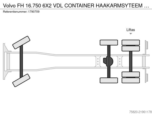 System för krokarm Volvo FH 16.750 6X2 VDL CONTAINER HAAKARMSYTEEM / ABR...