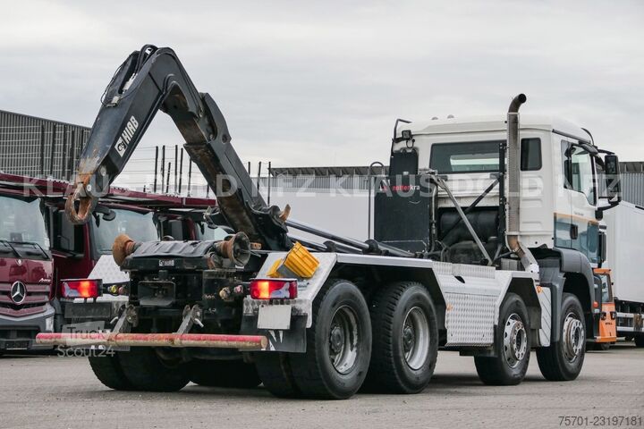 Kanca kasalı yük kamyonu (roll-off) MAN TGS 35.480 Abrollkipper Hiab Retarder Euro 5