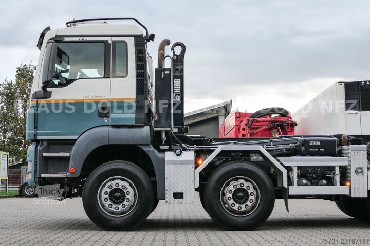 Kanca kasalı yük kamyonu (roll-off) MAN TGS 35.480 Abrollkipper Hiab Retarder Euro 5