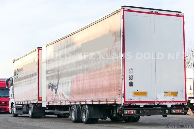 Flaklastbil med kapell MAN TGX 18.400 Retarder Komplettzug mit Anhänger