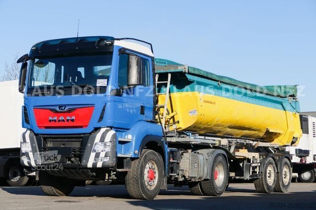 Camion benne MAN TGS 18.500 Kippmulde Komplettzug Schwarzmüller