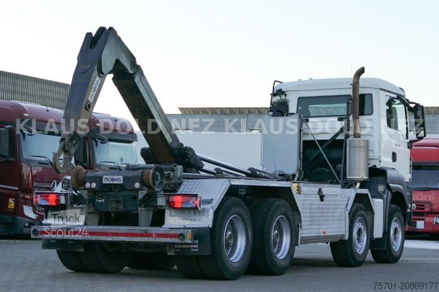 Camion benne à bras amovible MAN TGS 35.500 Abrollkipper Mobas Retarder 8x4 Euro6