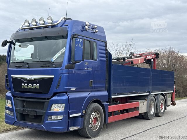 Camião de plataforma MAN TGX 26.560 + KRAN ATLAS 145.2