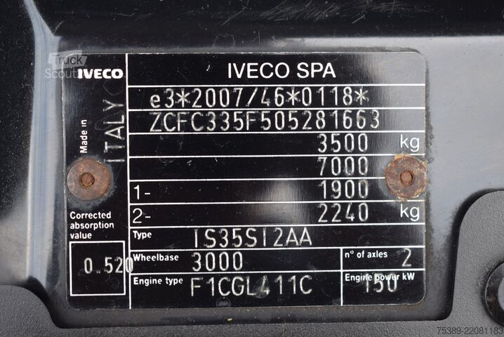 Bestelwagenchassis Iveco Daily  35 S21 3,0 Automatik Luftfederung Tempomat