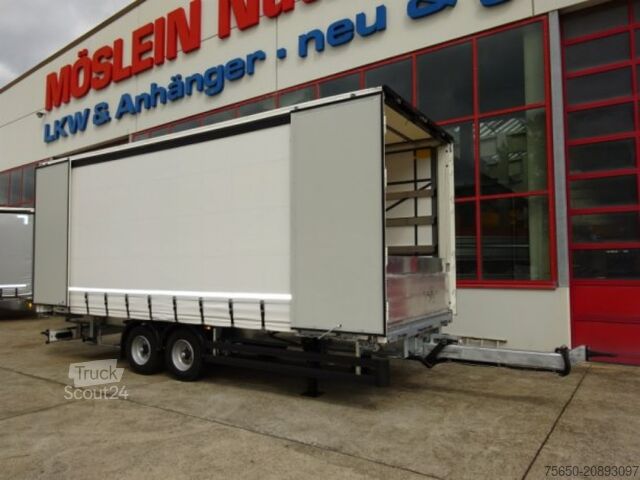 Odprta prikolica s ponjavo Möslein TPW 105 D Schwebheim  Tandem- Planenanhänger Durchladen