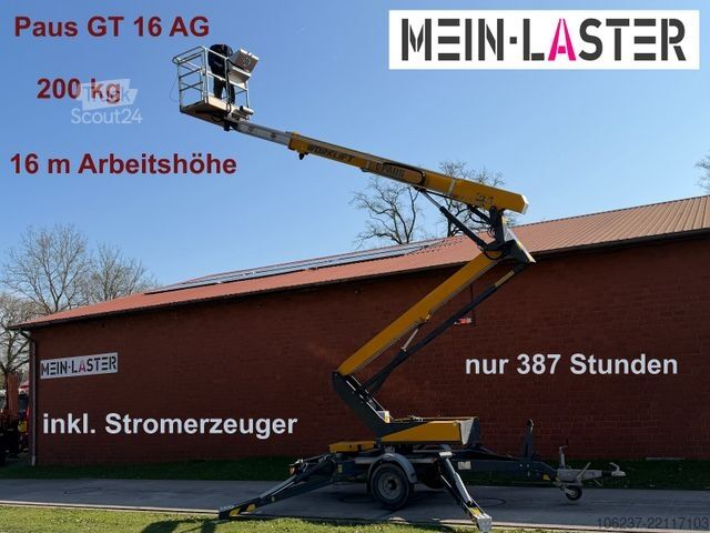 Prikolica sa radnom platformom Paus PAUS GT 16AG  Arbeitshöhe 16m 200kg Stromagregat