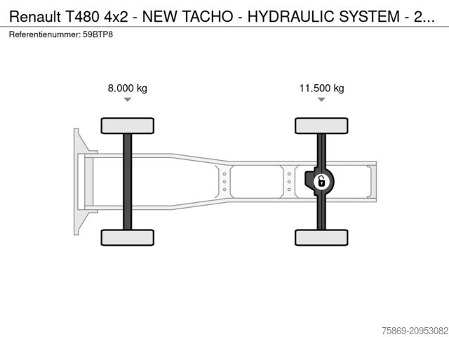  Renault T480 4x2 - NEW TACHO - HYDRAULIC SYSTEM - 279 T...