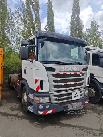Kampós konténerszállító teherautó SCANIA G440 , HIAB Kran