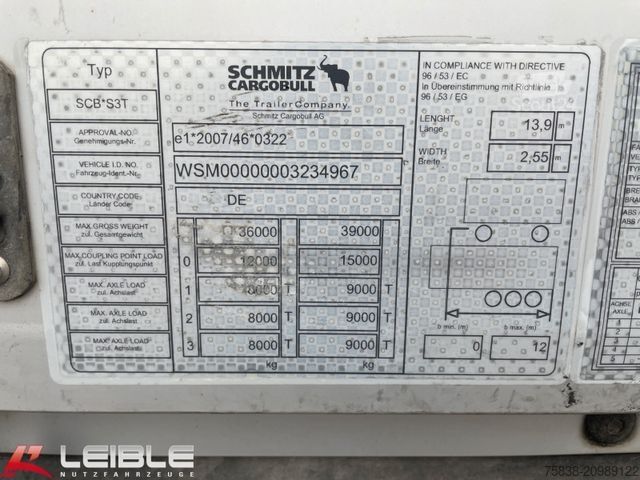 Open oplegger met zeil SCHMITZ CARGOBULL SCS24*LBW Ladebordwand*RSAB*Liftachse