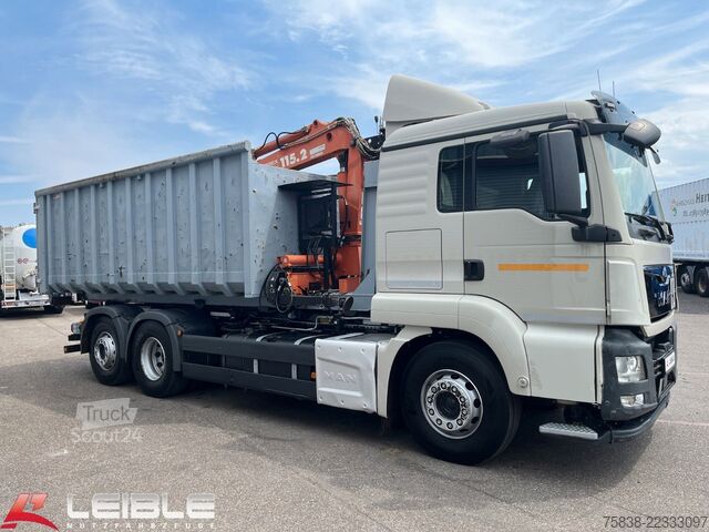 Φορτηγό γερανός roll-off MAN TGS 26.460 6x2*Meiller RS21.65 ++ Kran Mulde