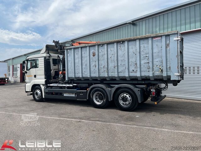 Φορτηγό γερανός roll-off MAN TGS 26.460 6x2*Meiller RS21.65 ++ Kran Mulde
