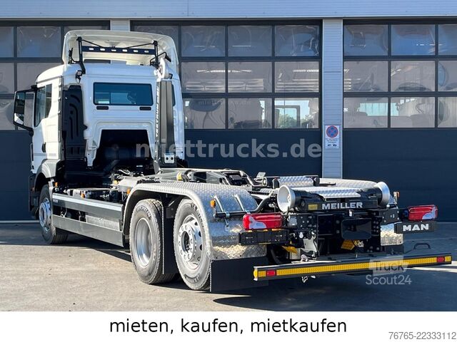 Camion benne à bras amovible MAN 26.480 6x2-4 BL Meiller RS21.70 Mietkauf 1975EUR