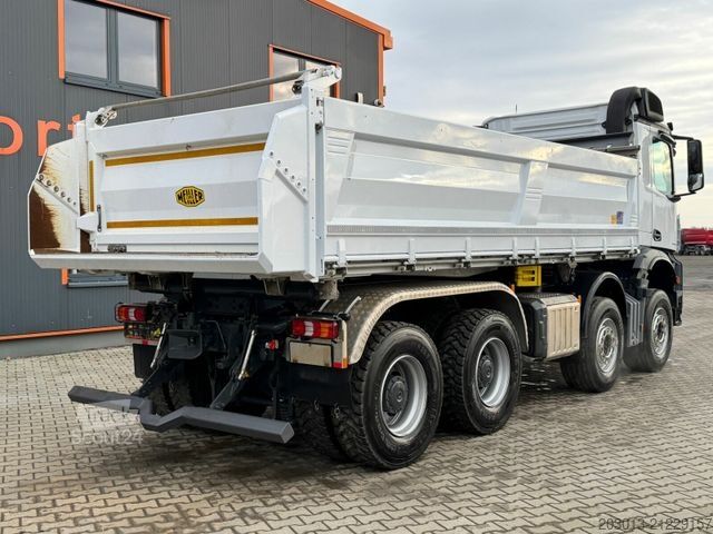 Τρίπλευρο ανατρεπόμενο φορτηγό MERCEDES-BENZ AROCS 3548 8x4 Euro 6 Meiller Kipper Bordmatik