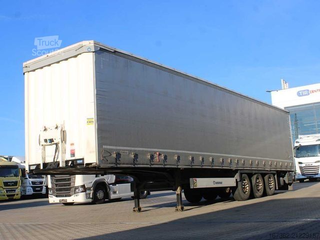 Open semitrailer with tarp KRONE SD, LIFTING AXLE, MULTILOCK