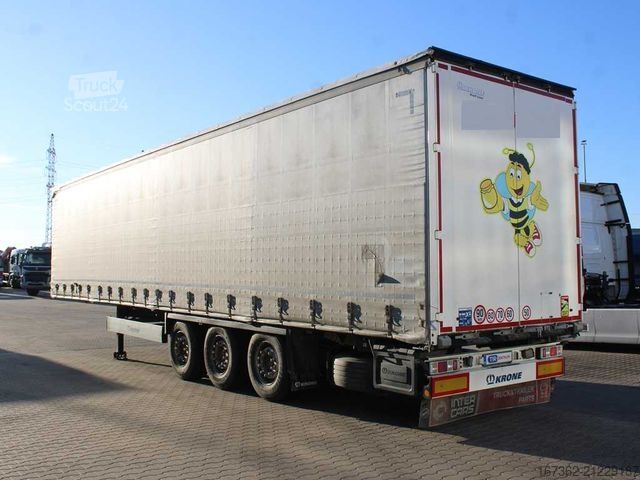 Open semitrailer with tarp KRONE SD, LIFTING AXLE, MULTILOCK