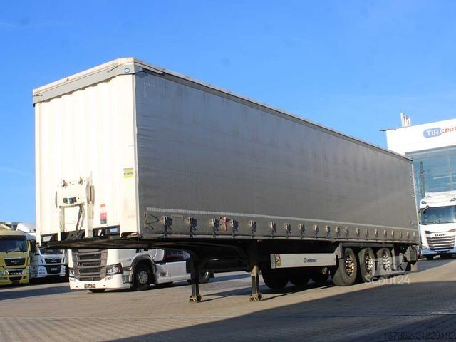 Open semitrailer with tarp KRONE SD,  LIFTING AXLE, MULTILOCK