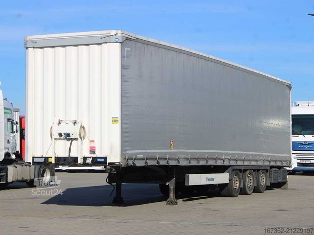 Open semitrailer with tarp KRONE SD, LIFTING AXLE, MULTILOCK,LOWDECK,LIFTING ROOF