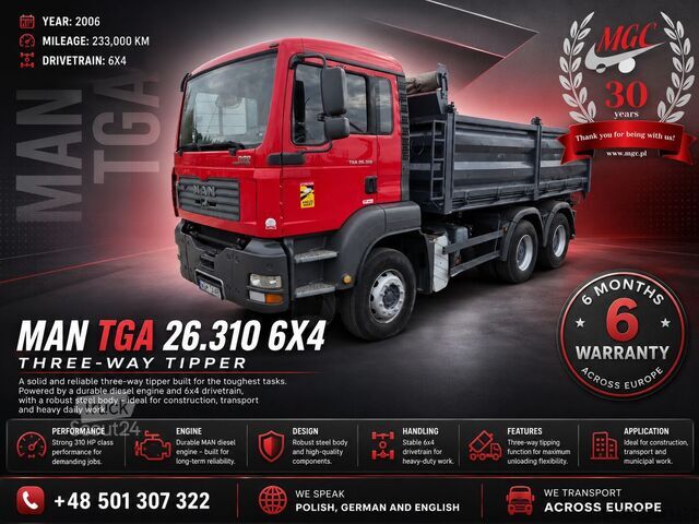 3-zijdenkipper MAN TGA 26.310 / 3 WAY KIPER / SERVICED!