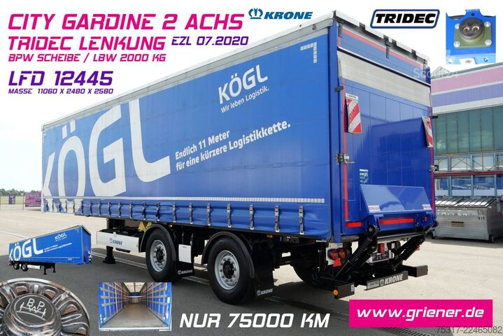 Semi-remorque bâchée KRONE SZP 18 / CITY TRIDEC /LBW 2000 kg / BPW / LIFT