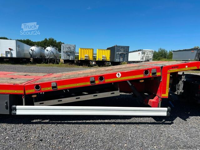 Žemagrindė puspriekabė KÄSSBOHRER SLS HS Tieflader mit hydr. Schwanenhals + Rampen