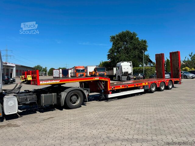 Žemagrindė puspriekabė KÄSSBOHRER SLS HS Tieflader mit hydr. Schwanenhals + Rampen
