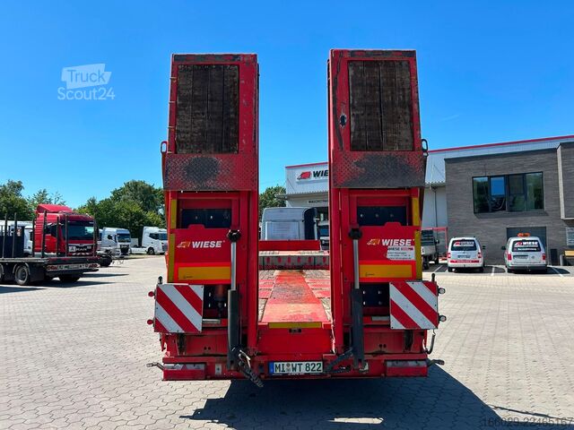 Žemagrindė puspriekabė KÄSSBOHRER SLS HS Tieflader mit hydr. Schwanenhals + Rampen