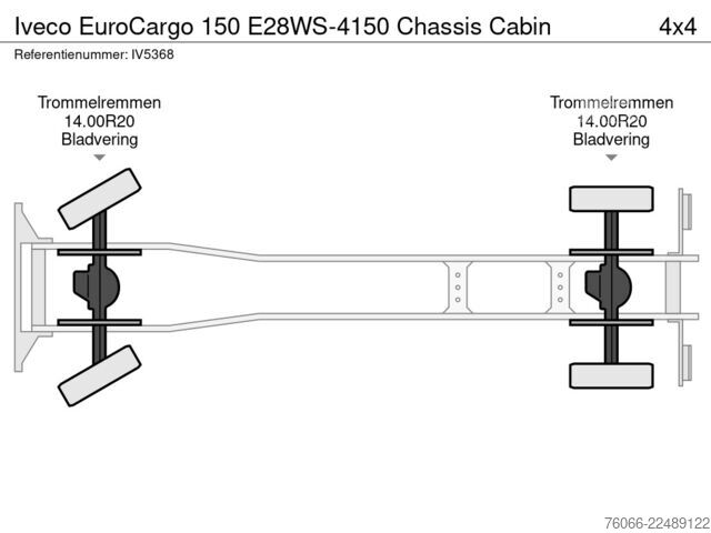 Chassis met cabine Iveco EuroCargo 150 E28WS-4150 Chassis Cabin