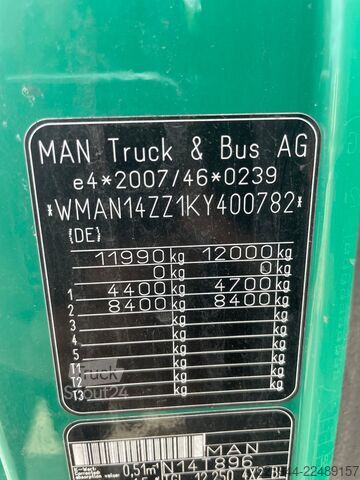 Sandučar kamion MAN TGL 12.250 Koffer Ladebordwand BÄR Navi